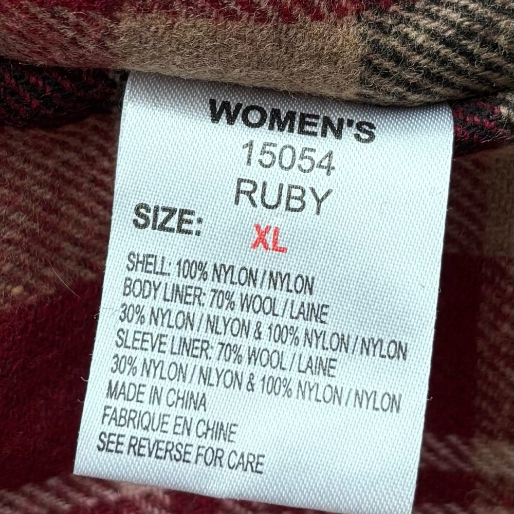 Woolrich Insulated‎ Jacket Ruby Plaid Lining XL - Picture 10 of 15